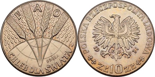Polen zloty proba 1971 - 10,